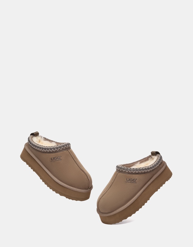 EVERAU - Australian Shepherd Ugg Tay Platform Cow Suede Upper House Shoes