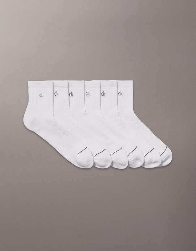 Calvin Klein - 6-Pack Athletic Cushion Quarter Socks
