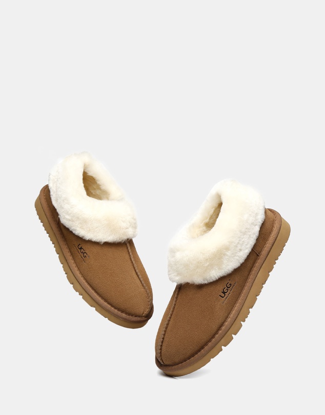 EVERAU - Australian Shepherd Ugg Homey Slipper Cow Leather Upper House Shoes