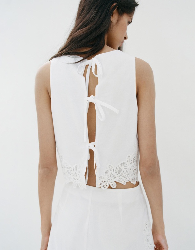M.N.G - Embroidered Broderie Anglaise Top