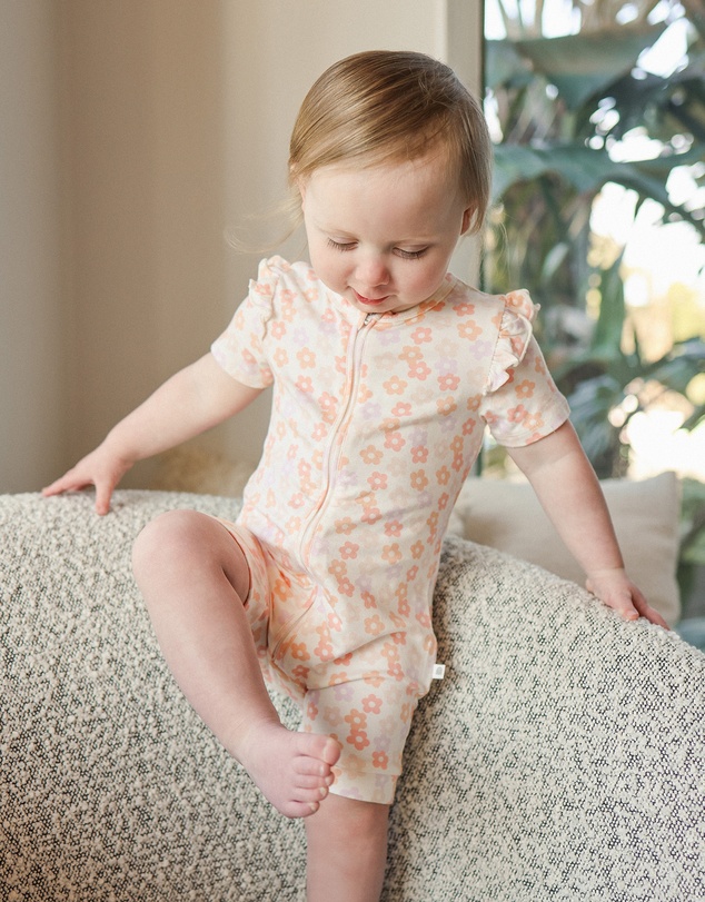 Kynd Baby - Frill Short Sleeve Onesie in Blooms