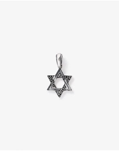 Michael Hill - 0.11 Carat TW Black Diamond Star of David Pendant in Sterling Silver