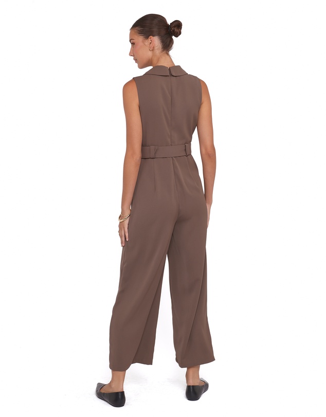 Petal & Pup - Sienna Belted Jumpsuit - Khaki Brown