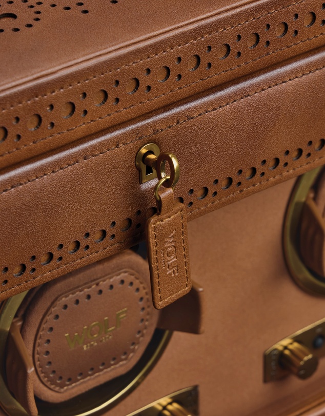 Wolf - WOLF Brogue Triple Watch Winder With Storage