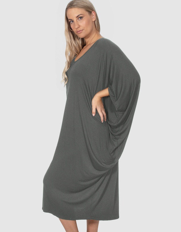 B Free Intimate Apparel - Bamboo V Neck Draped Dress