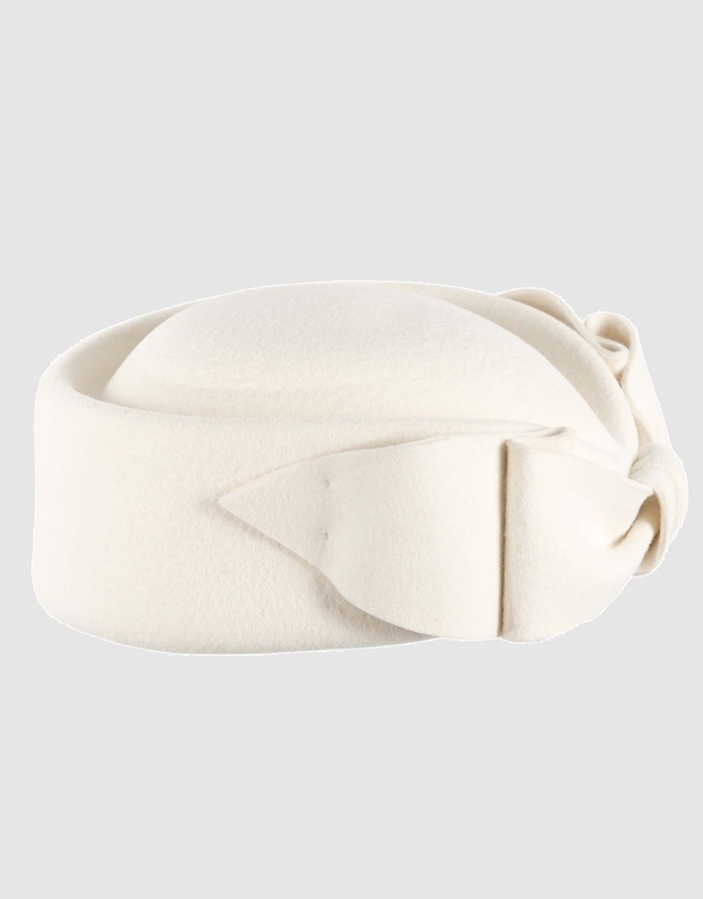 Max Alexander - Felt White Pillbox Hat