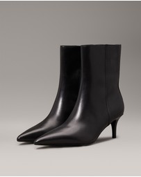 Calvin Klein - Leather Stiletto Kitten Heeled Boots
