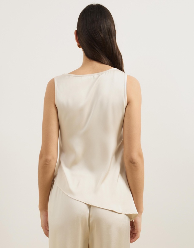 Atmos&Here - Bronte Satin Asymmetrical Scoop Tank Top