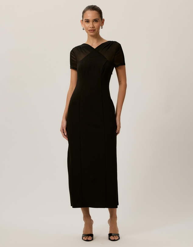 Tussah - Olivia V-Neck Crepe Midi Dress
