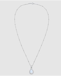 Elli Jewelry - Necklace Drop Pendant Elegant with Moonstone in 925 Sterling Silver