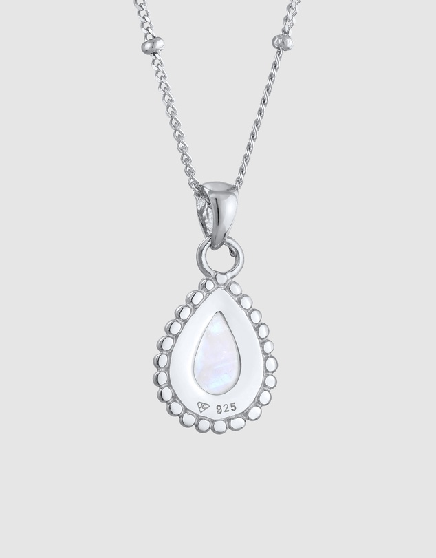 Elli Jewelry - Moonstone Necklace in 925 Silver