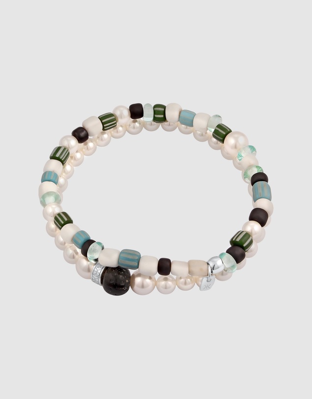 Kuzzoi - ICONIC EXCLUSIVE - Bracelet Male Synthetic Pearl 925 Sterling Silver