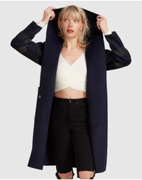 Belle & Bloom - Walk This Way Wool Blend Hooded Coat