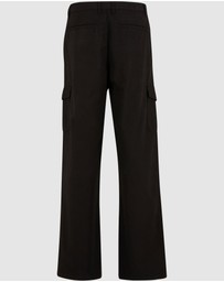 Urban Classics - Wide Pleated Cargo Pants - Black