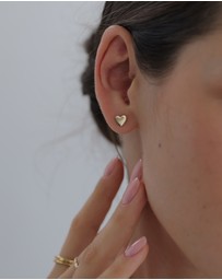 Elli Jewelry - Earrings Stud Heart Love Playful in 925 Sterling Silver Gold Plated