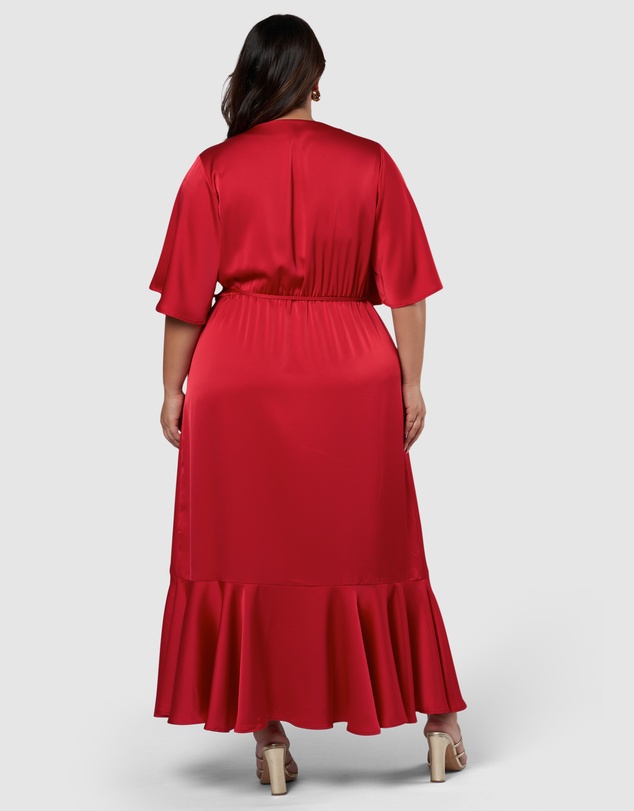 Pink Dusk by Curve Project - Smouldering Wrap Maxi Dress