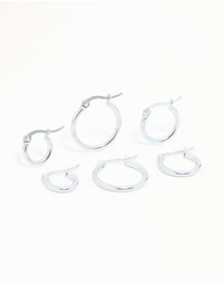 Lovisa - Surgical Steel Clasp Hoop Earrings 2-Pack