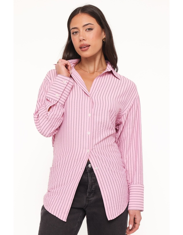 Petal & Pup - Fawna Tie Back Shirt - Pink Stripe