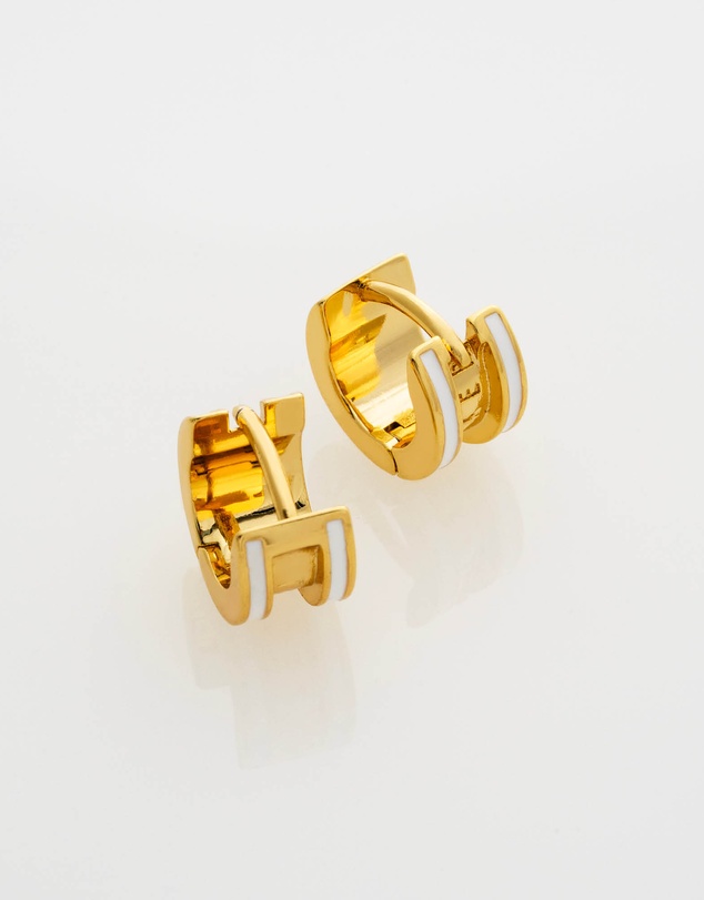 Ted Baker - ROLO: Classic Colour Enamel Roll Huggie Earrings