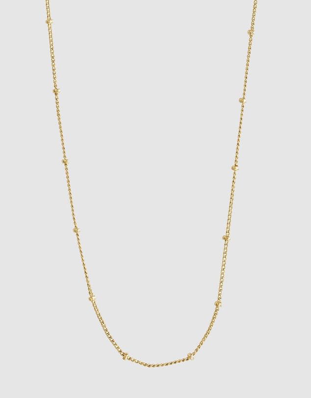 Wanderlust + Co - Beaded Chain Gold Necklace