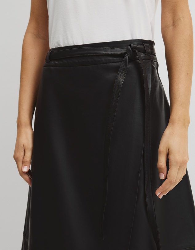 Country Road - Leather Wrap Skirt
