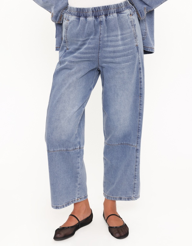 Petal & Pup - Sophie Cropped Barrel Jean - Medium Wash
