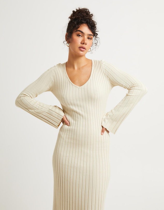 Subtitled - Sophie Long Sleeve Rib Knit Dress