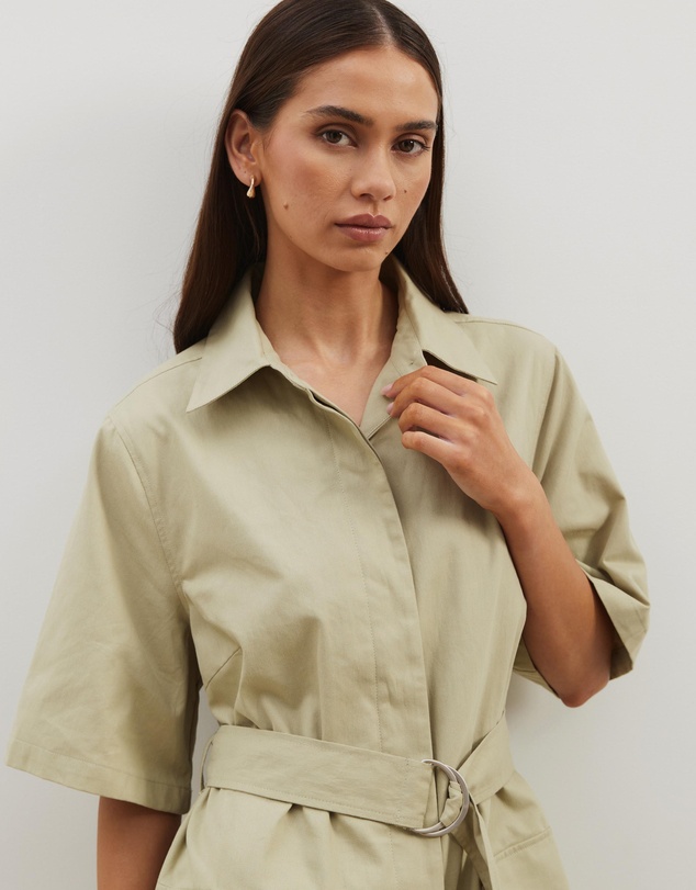 Atmos&Here - Amy Cotton Drill Mini Shirt Dress