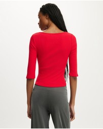Cotton On - Boat Neck 3/4 Sleeve Top