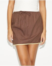 Dazie - Vine Cotton Blend Mini Skirt