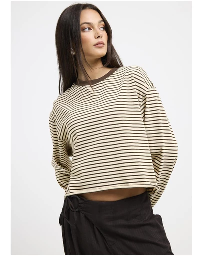 Subtitled - Long Sleeve Stripe Top