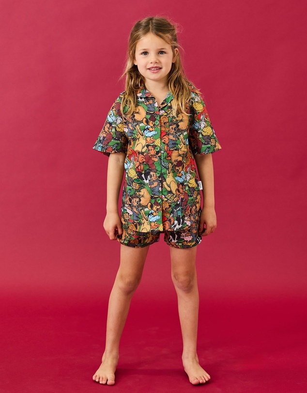 Kip&Co - KipCo x Blinky Bill Blinky And Friends Short Sleeve Shirt Shorts Pyjama Set - Kids