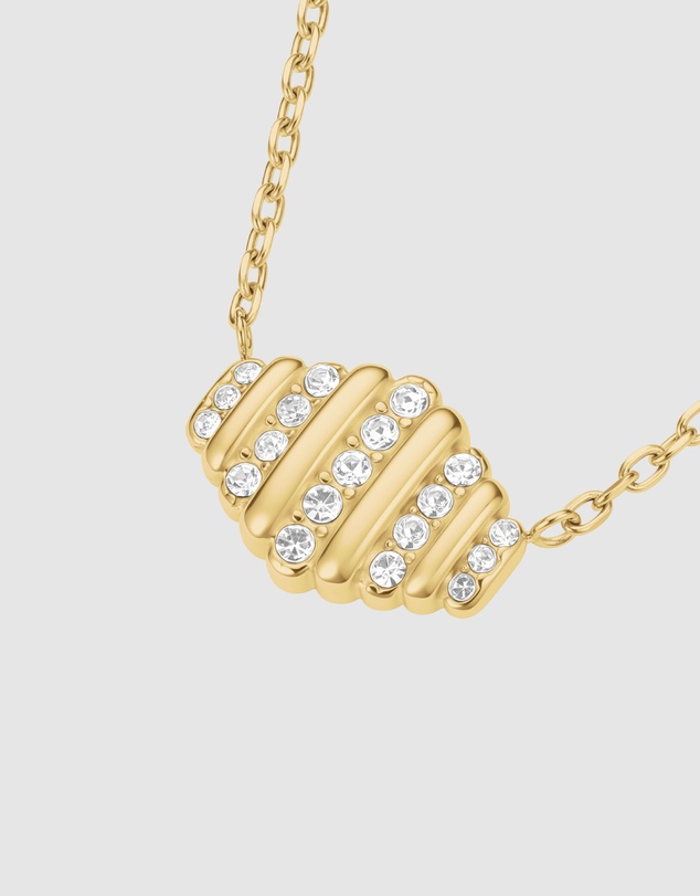 Rosefield - Striped Pavé Crystal Gold-Tone Necklace