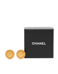 Pre-Loved by Azura Reborn - Pre-Loved Gold Plated Coco Coin Motif Clip On Earrings