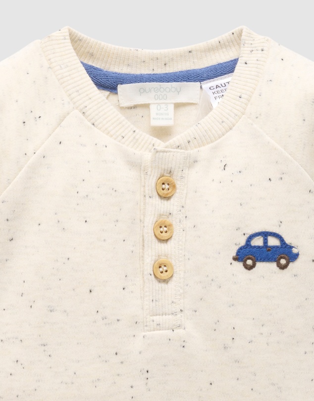 Purebaby - Thick Henley Bodysuit -Kids-Babies