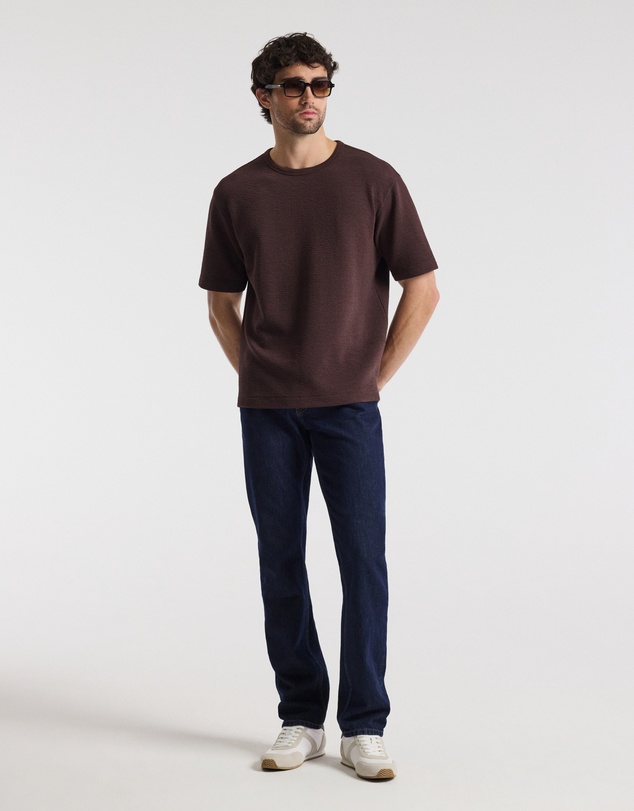 Calibre - Loose Fit Crinkle T-shirt Bourbon