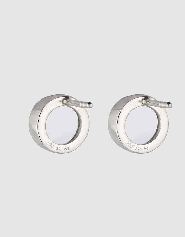 Elli Jewelry - Rock Crystal Circle Stud Earrings in 925 Silver