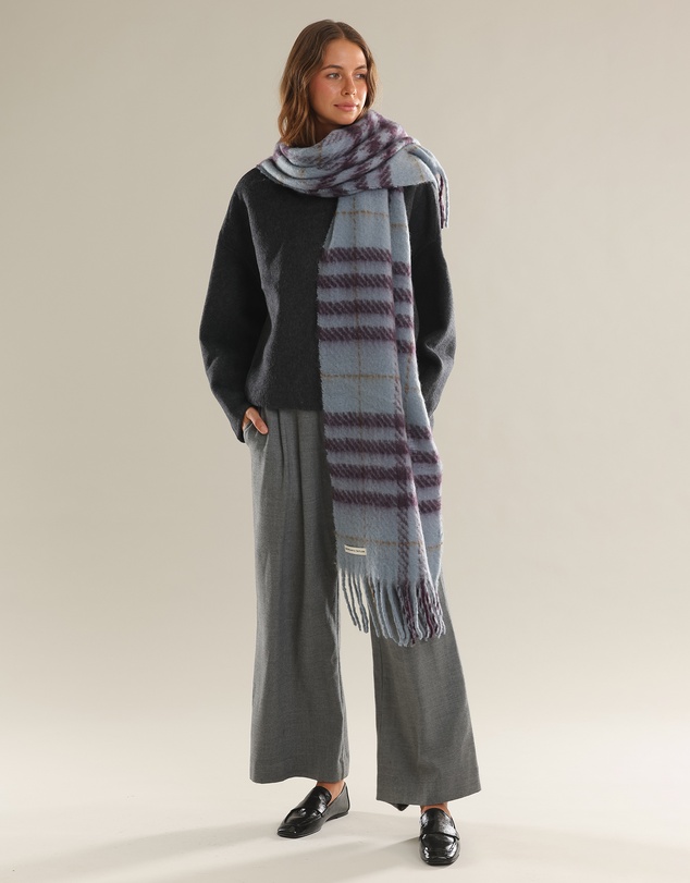 Morgan & Taylor - Hallie Scarf in Blue & Brown Check