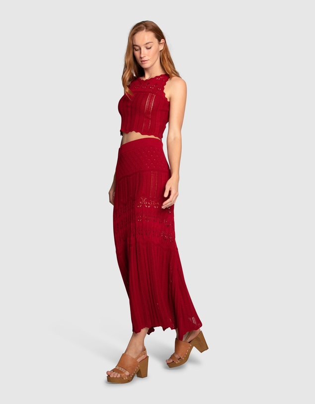 Belle & Bloom - Harvest Haze Crochet Maxi Skirt