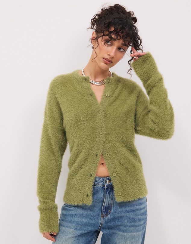 Calli - Rae Fluffy Knit Cardigan