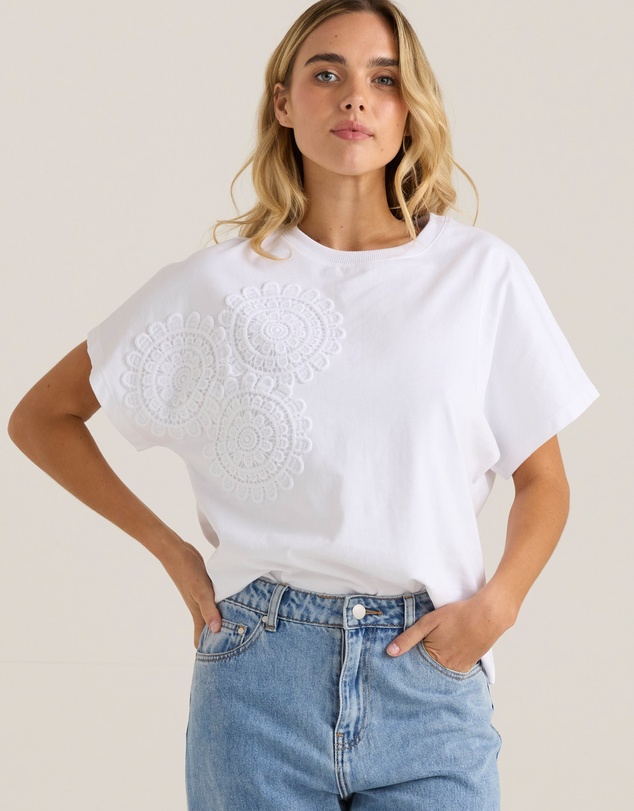 Sass - Mira Crochet Tee