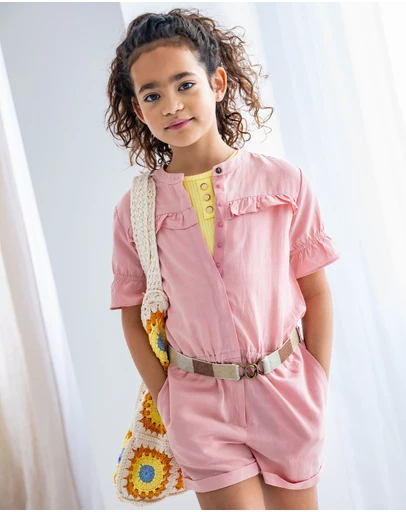 Like FLO - Linen Playsuit with Belt - Kids-Teens