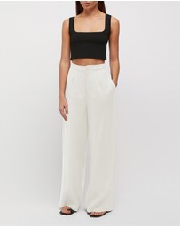 FRIEND of AUDREY - Hayworth Linen Split Trousers