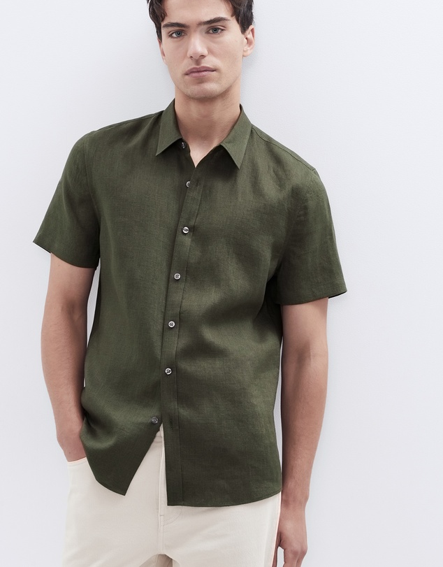 UNISON - Linen S/S Regular Fit Shirt