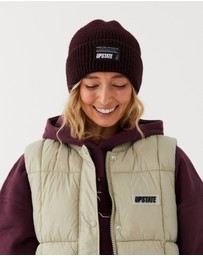 Upstate - Ribbed Luxe Beanie - Deep Cherry