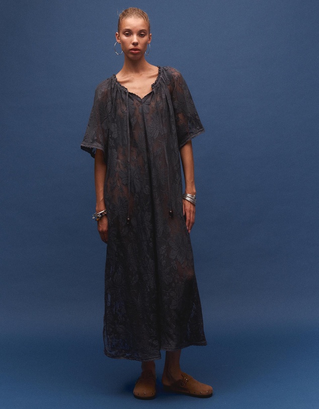 KINGA CSILLA - Midnight Lace Primavera Maxi Dress