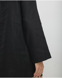 AERE - Ania Pocket Detail Linen Mini Dress