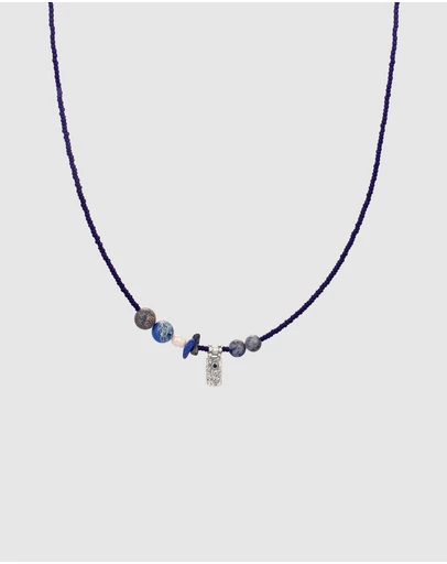 Haze & Glory - ICONIC EXCLUSIVE - Necklace Men Deep Blue Gemstone 925 Sterling Silver