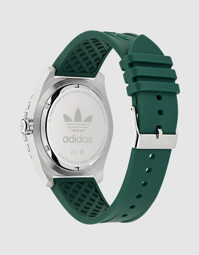 adidas Originals - Discoverer One Steel 44mm Green Silicone Watch
