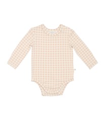 Kynd Baby - Comfy Bodysuit Long Sleeve in Neutral Gingham